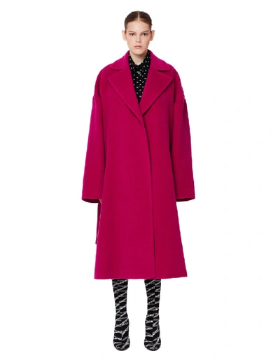 Shop Balenciaga Pink Baby Camel Wrap Trench Coat