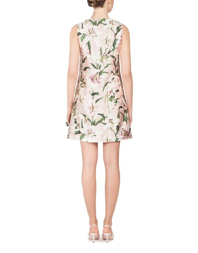 Shop Dolce & Gabbana Printed Silk Dress In Neutrals