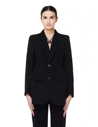 Shop Balenciaga Black Wool Hourglass Jacket