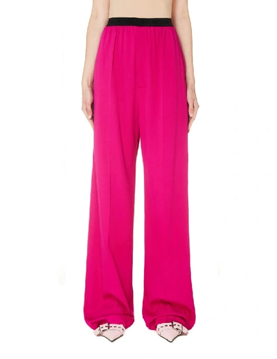 Shop Balenciaga Pink Elastic Classic Trousers