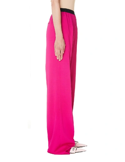 Shop Balenciaga Pink Elastic Classic Trousers