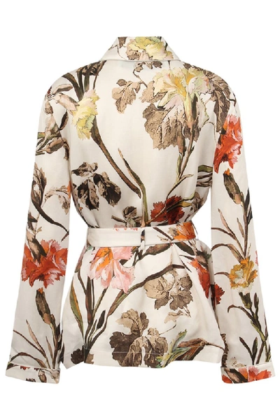 Shop Off-white Floral Pajama Shirt In Neutrals