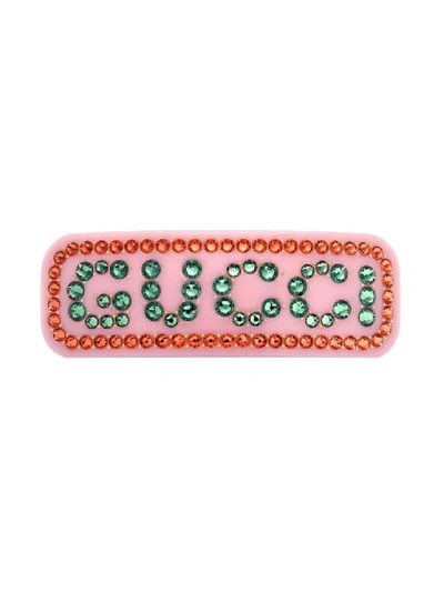 Shop Gucci Pink Women's Crystal  Hair Clip