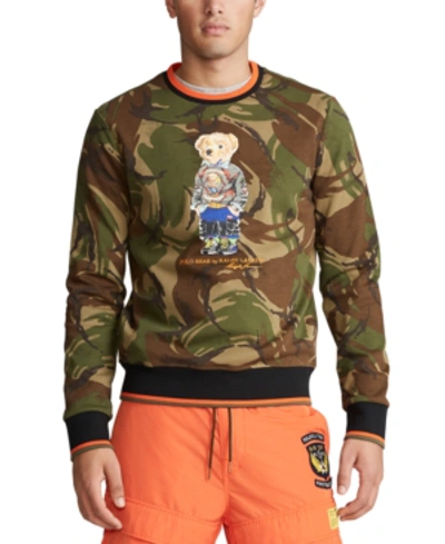 Shop Polo Ralph Lauren Men's Double-knit Camo Bear Sweatshirt