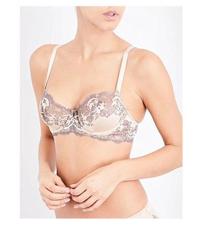 Shop Wacoal Lace Affair Lace Bra In Frappe/cappuccino