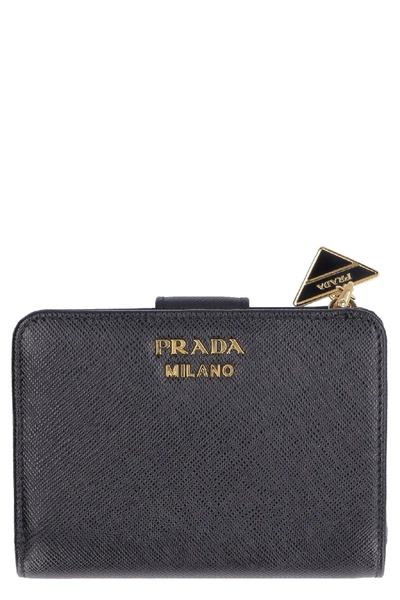 Shop Prada Saffiano Leather Small Wallet In Black