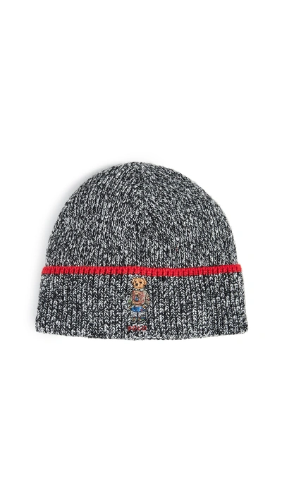 Shop Polo Ralph Lauren Hiking Bear Hat In Salt/pepper Ragg