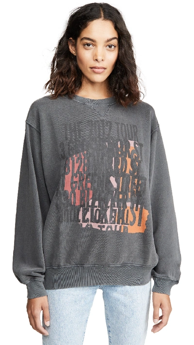Shop Anine Bing Ramona Sweatshirt In Charcoal