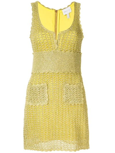 Shop Alice Mccall Coney Island Crocheted Dress In Yellow