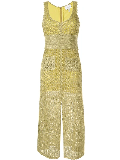 Shop Alice Mccall Coney Island Midi Dress In Chartreuse