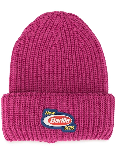 Shop Gcds Logo Plaque Beanie Hat In Pink