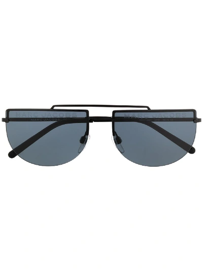 Shop Marc Jacobs Rimless Tinted Sunglasses In Black