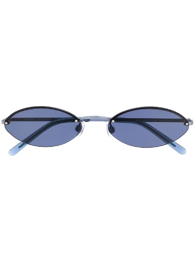 Shop Marc Jacobs Oval Frame Sunglasses In Blue
