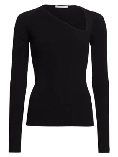 Shop Helmut Lang Women's Rib-knit Raglan Pullover In Black