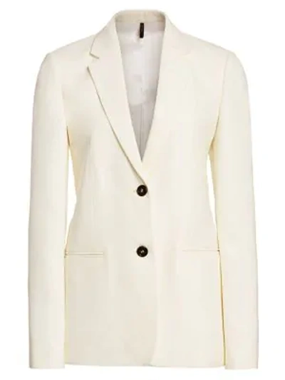 Shop Helmut Lang Cady Single-breasted Blazer In Ivory