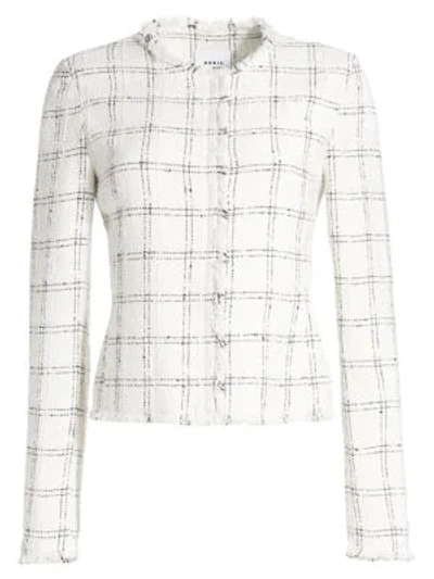 Shop Akris Punto Light Tweed Jacket In Cream Black