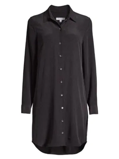Shop Equipment Essential Silk Shirtdress In True Black