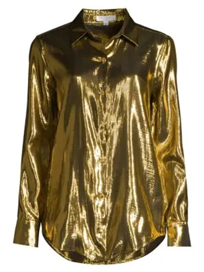 Shop Equipment Burnel Metallic Blouse In Metallic Gold