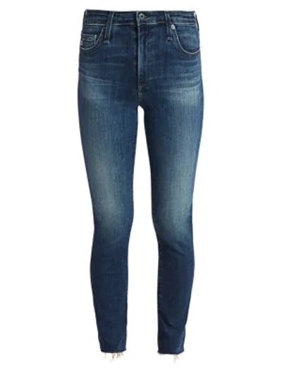Shop Ag Mari High-rise Slim-fit Straight-leg Raw Hem Jeans In 12 Years Idiosyncratic