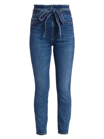 Shop 7 For All Mankind Roxanne Paperbag Ankle Skinny Jeans In Bayberry