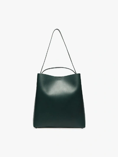 Shop Aesther Ekme Green Sac Leather Shoulder Bag