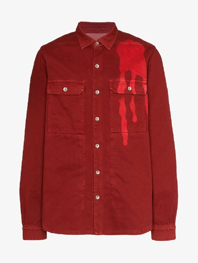 Shop Rick Owens Drkshdw Tie-dye Spill Shirt In Red