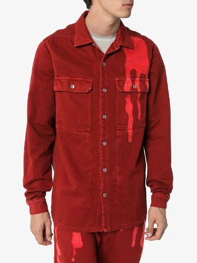 Shop Rick Owens Drkshdw Tie-dye Spill Shirt In Red