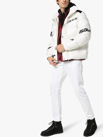 2 Moncler 1952 Quilted Logo-print Glossed-shell Down Jacket In White