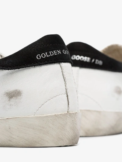 Shop Golden Goose White Old School Superstar Leather Sneakers