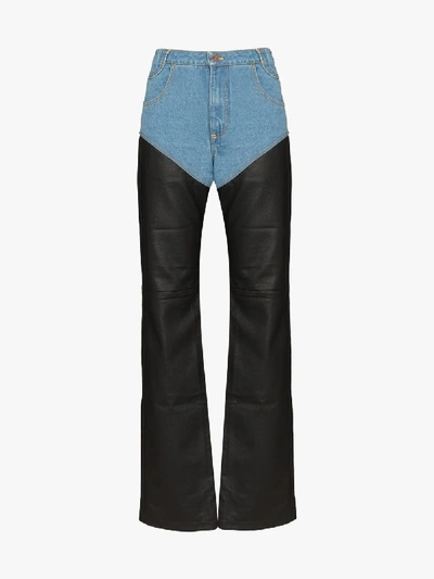 Shop Telfar High Waist Jean Chaps In Black