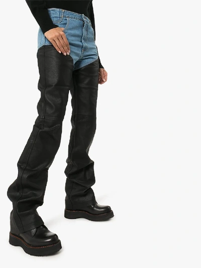 Shop Telfar High Waist Jean Chaps In Black