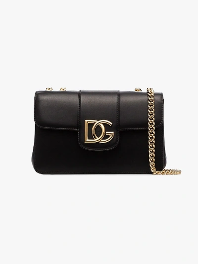 Shop Dolce & Gabbana Black Millenials Small Leather Shoulder Bag