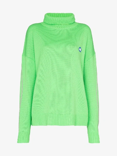 Shop Ader Error Balaclava Turtleneck Sweater In Green