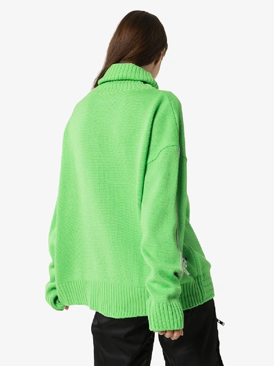 Shop Ader Error Balaclava Turtleneck Sweater In Green