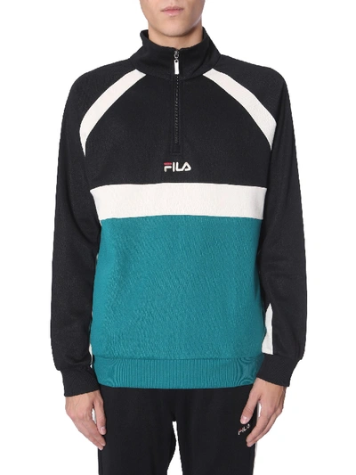 Shop Fila "oligert" Track Sweatshirt In Green