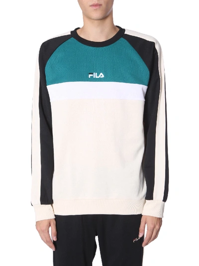 Shop Fila Crew Neck Sweatshirt In White