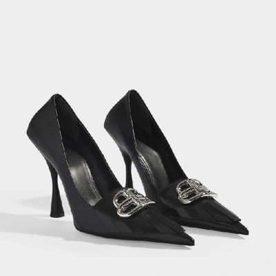 Shop Balenciaga Fringe Knife 110 Pumps In Black Leather