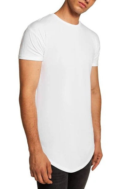 Shop Topman Scotty Longline Slim Fit T-shirt In White