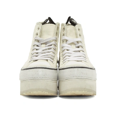 Shop R13 Off-white Platform High-top Sneakers In Ecru