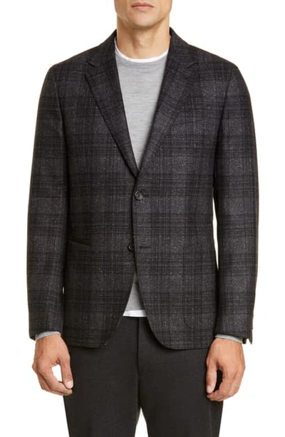 Shop Ermenegildo Zegna Informale Classic Fit Plaid Wool Blend Sport Coat In Charcoal