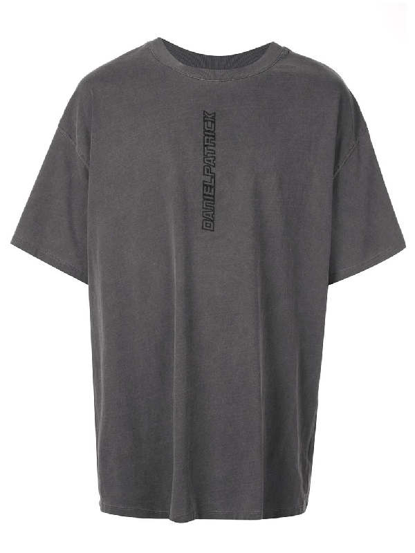 Daniel Patrick Vertical Logo T-Shirt In Grey | ModeSens