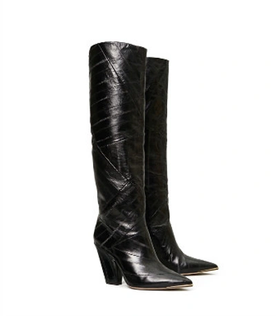 Shop Tory Burch Lila Knee Boot In Perfect Black