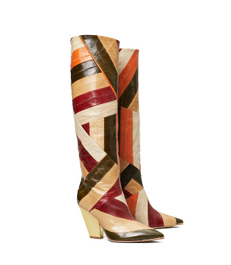 tory burch lila patchwork boot