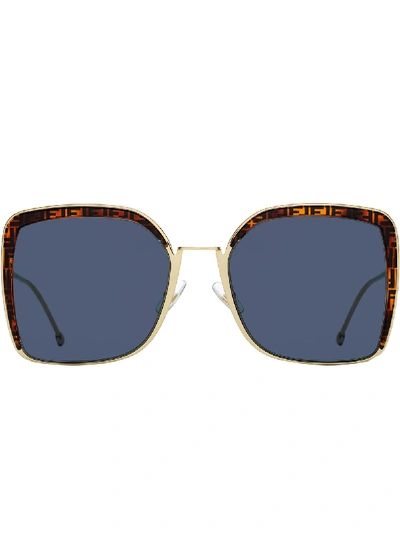 Shop Fendi F Is  Sunglasses In Gold