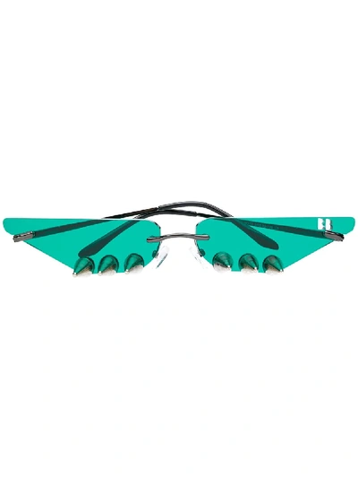 Shop Barbara Bologna Studded Sunglasses In Green