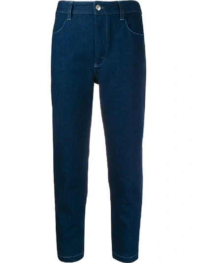 Shop Chloé Cropped Slim-fit Jeans In Blue