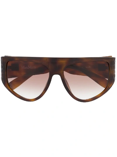 Shop Max Mara D-frame Oversized Sunglasses In Brown