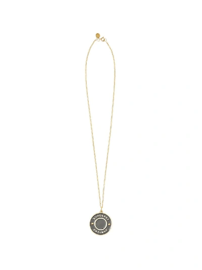 Shop Burberry Logo Medallion Chain Necklace In Gold