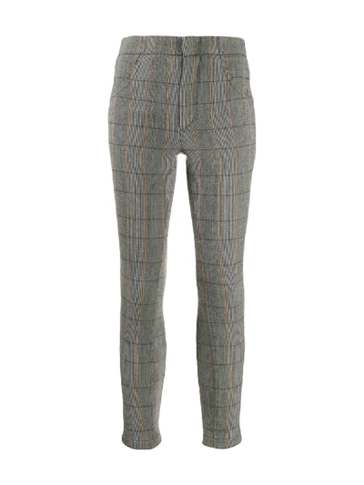 Shop Chloé Checked Cropped Leggings In Green