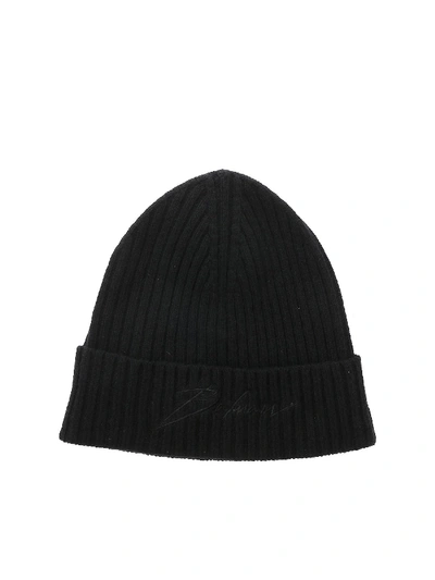 Shop Balmain Black Wool Hat